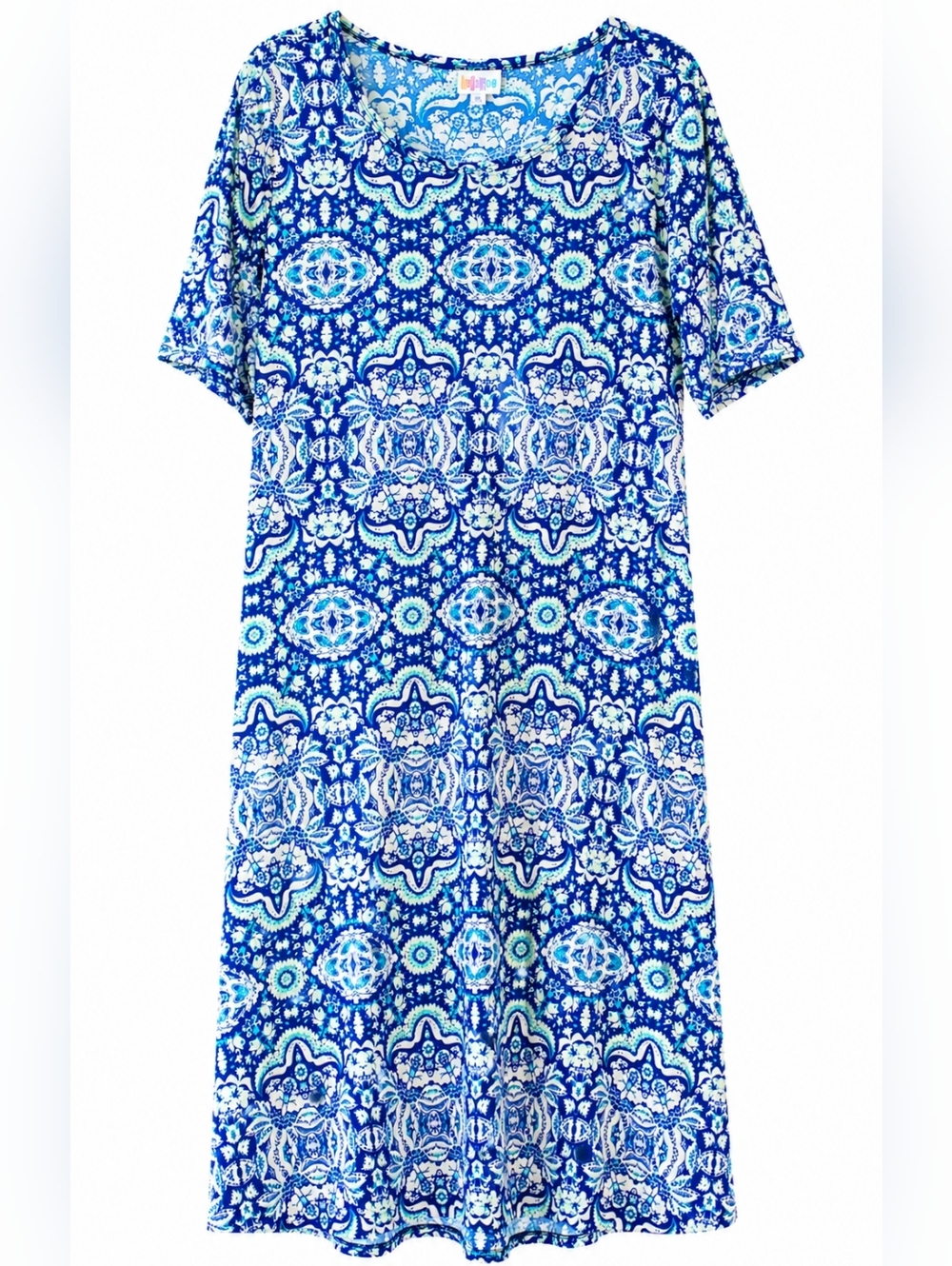 LuLaRoe Blue Patterned Julia Dress Size XL